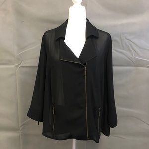 Sheer Zippered Plus size jacket